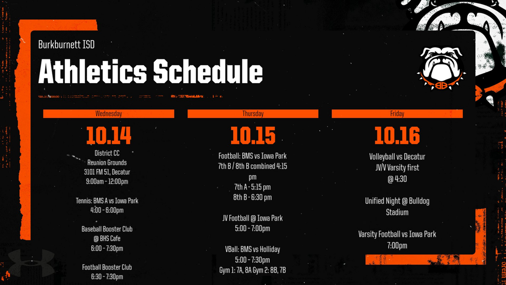 Athletics Schedule