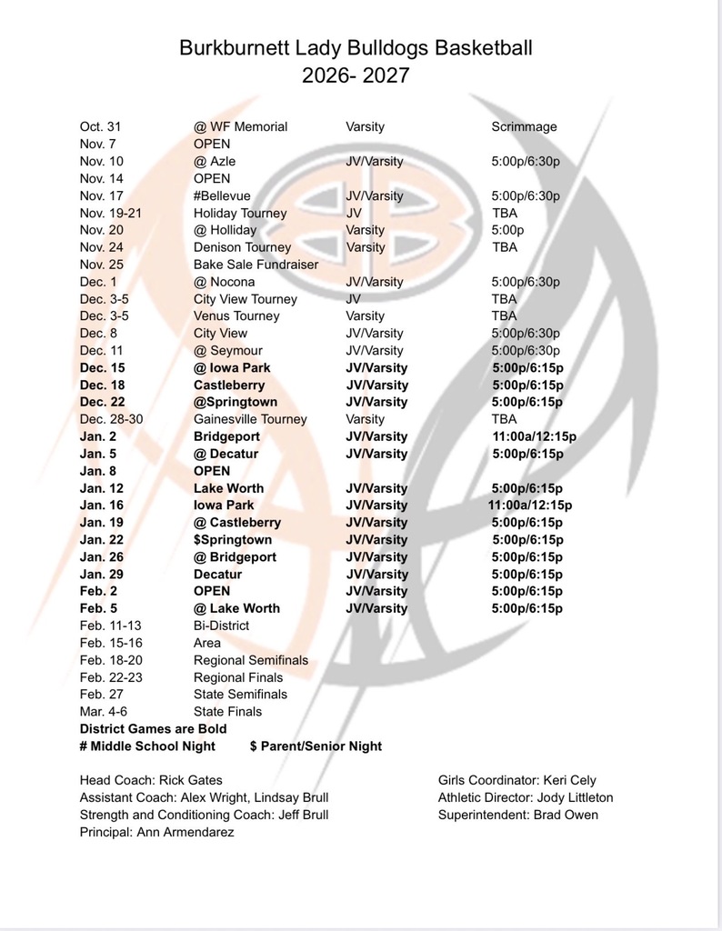 2026-27 Basketball Schedule
