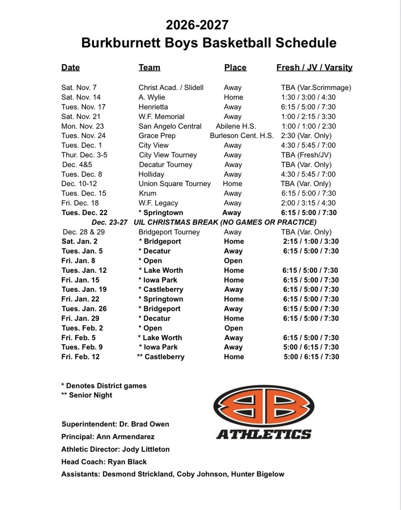 2026-27 Basketball Schedule