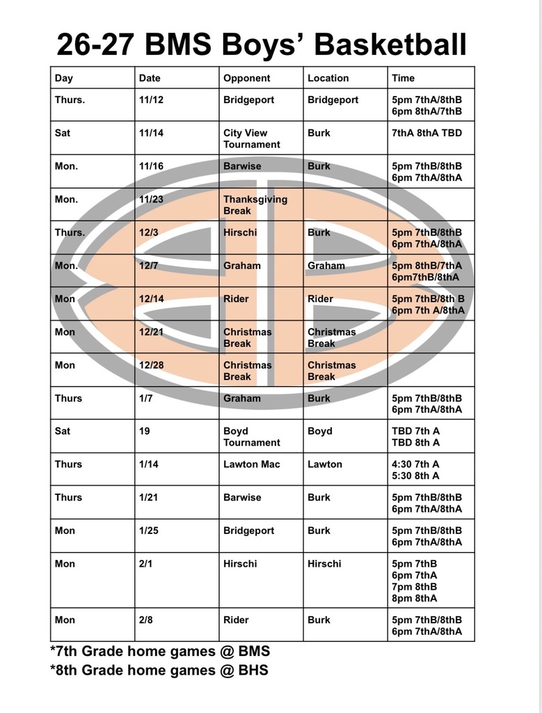 2026-27 Basketball Schedule