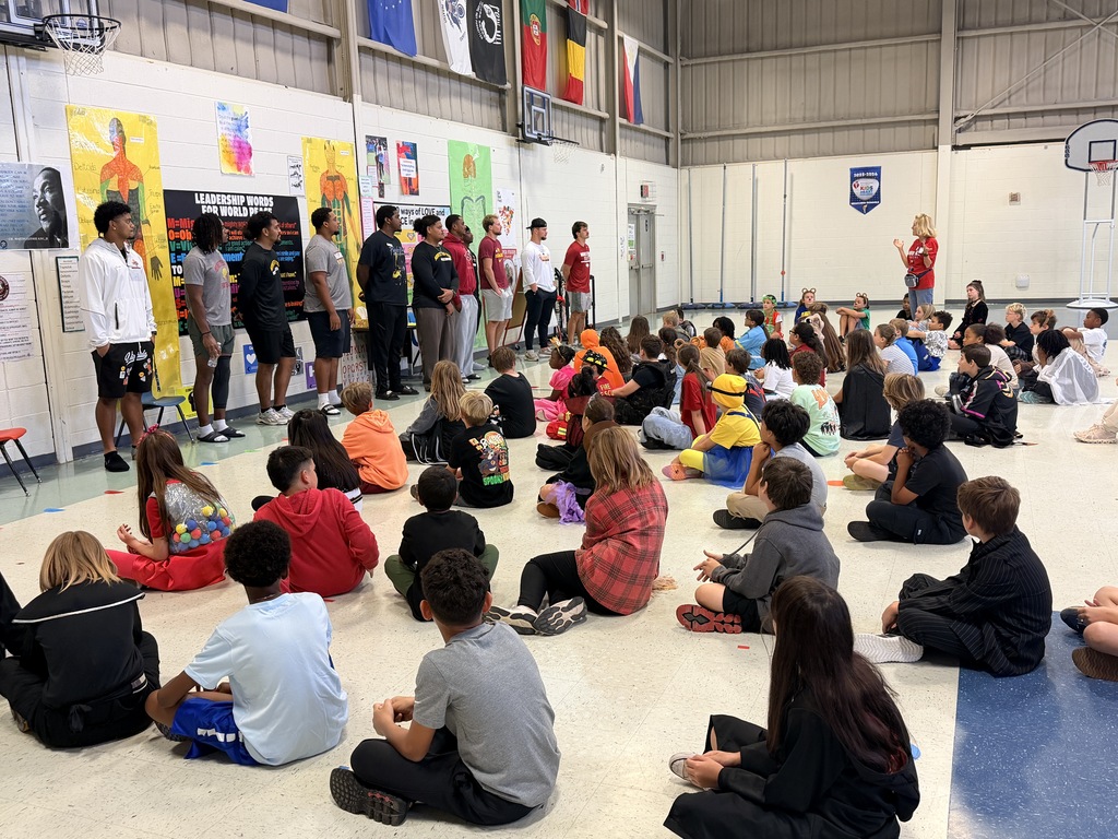 MSU football players visited Tower Elementary.