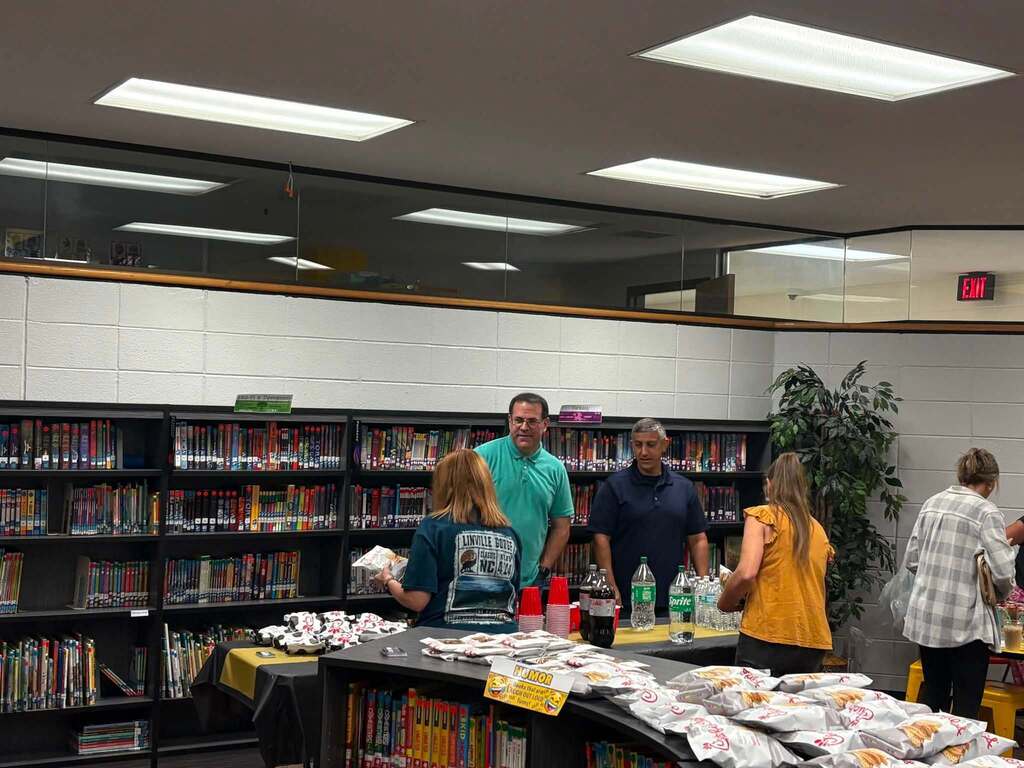 Valdese tiger staff enjoying lunch provided by chick fil a