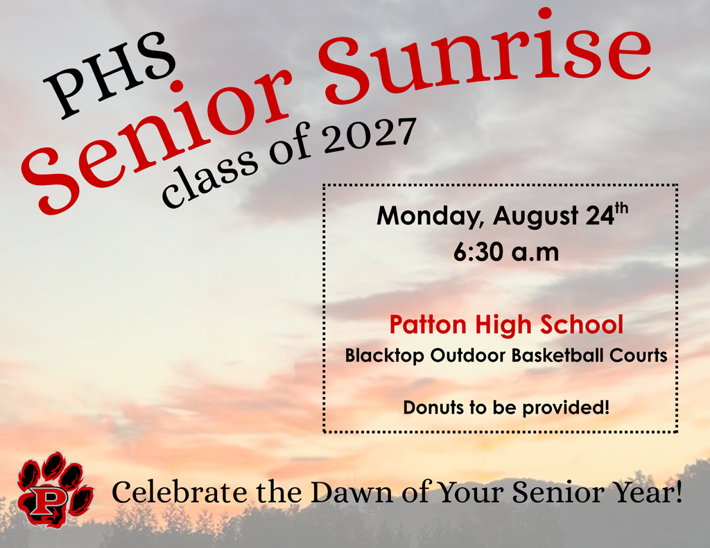 PHS Senior Sunrise, Monday August 24th, 6:30 AM