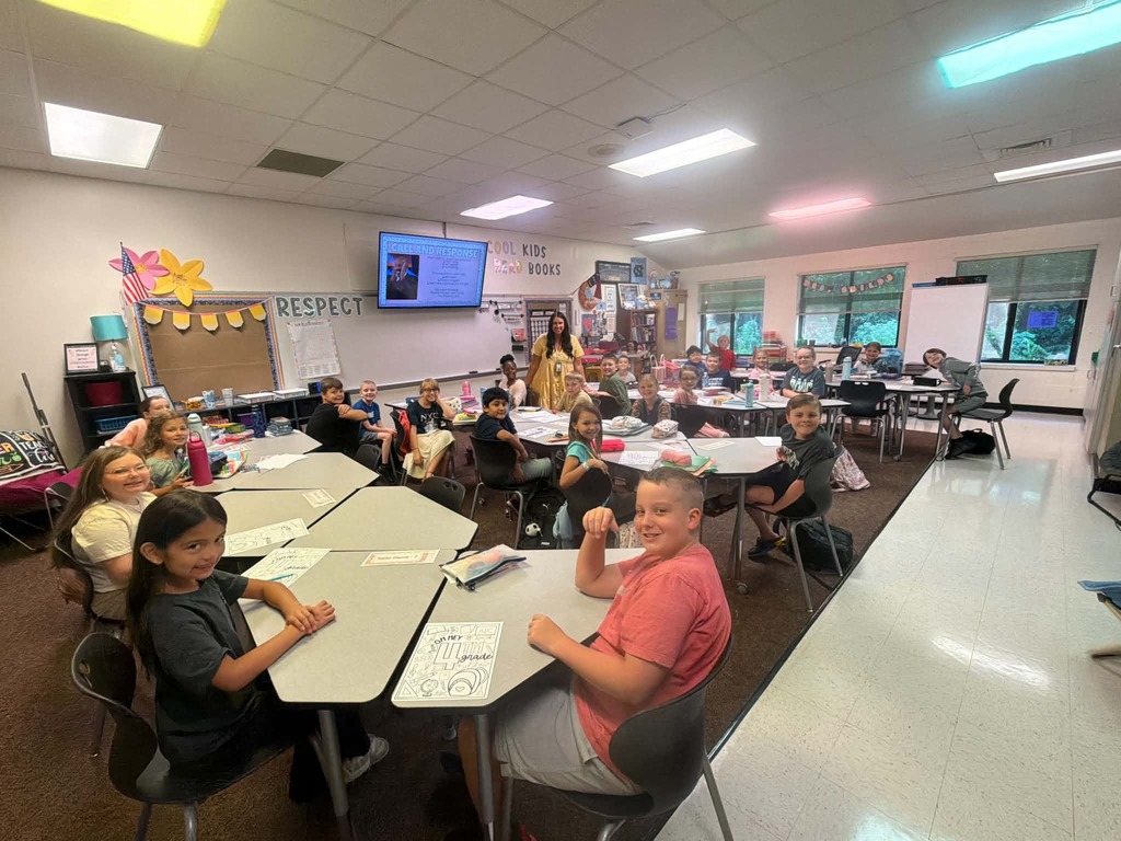 Students practicing back to school procedures and expectations.