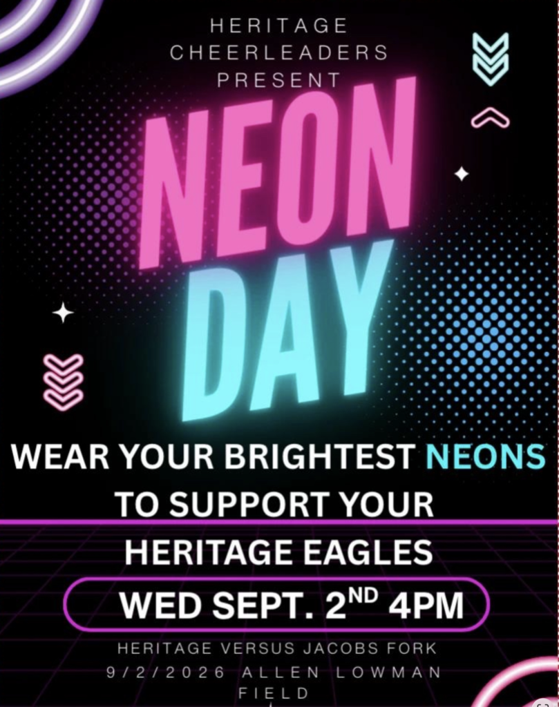 Neon Day on Sept 2nd for the football game 