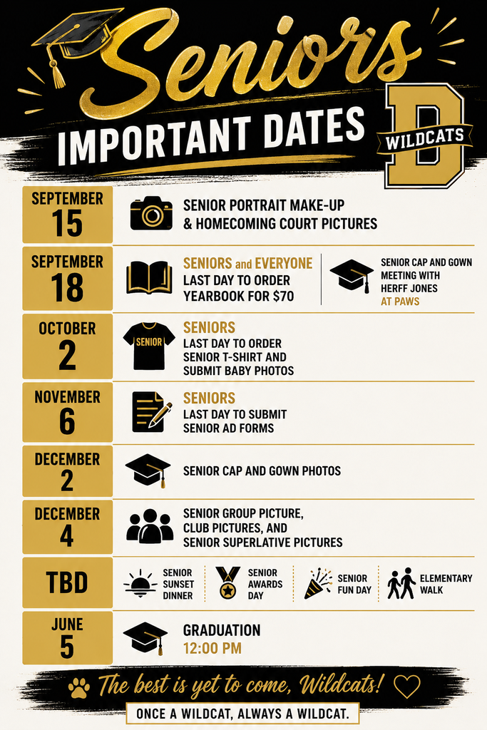 A list of Senior Dates