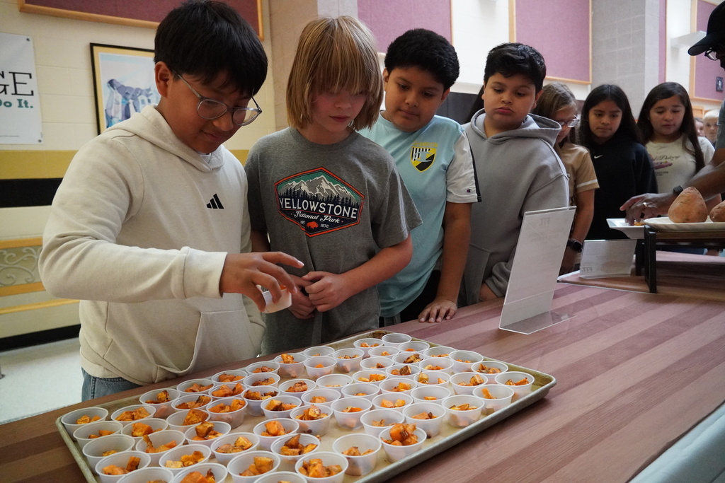 students grab samples