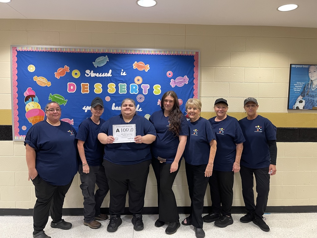 cafeteria staff with 100 sanitation score