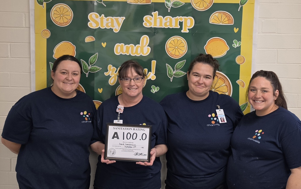 cafeteria staff with 100 sanitation score