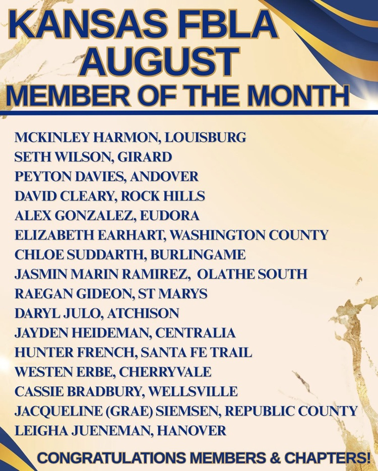 FBLA member of the month