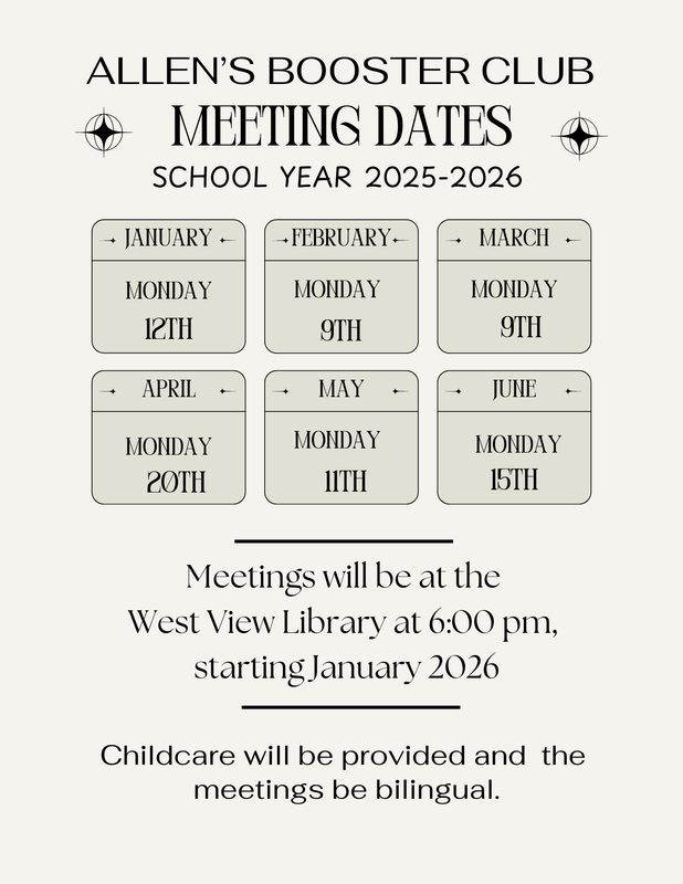 Booster Club Meeting Dates