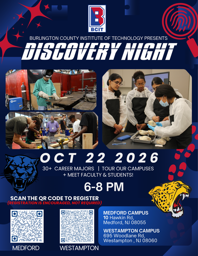 Registration flyer with QR codes for discovery night