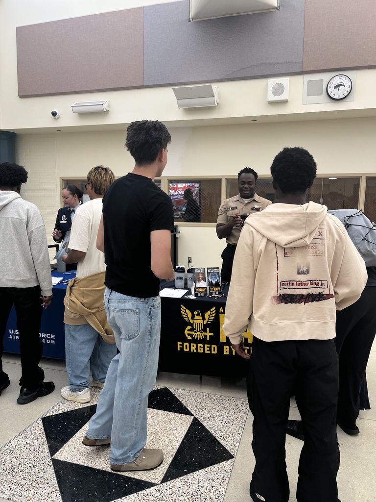 Students at west participating in college fair