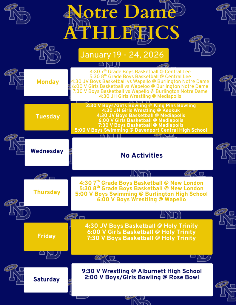 Athletic Events of the Week