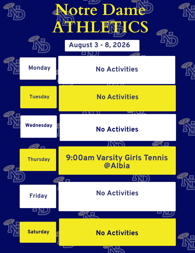 Weekly Event Schedule : Aug 3-8