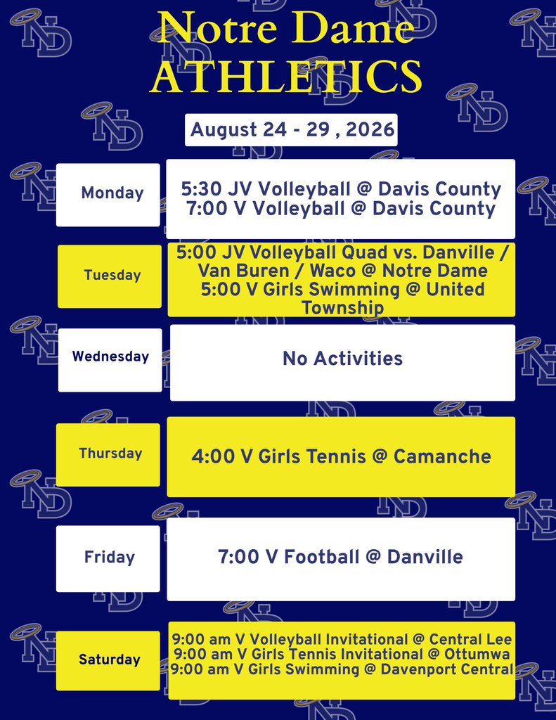 ND Events for the week
