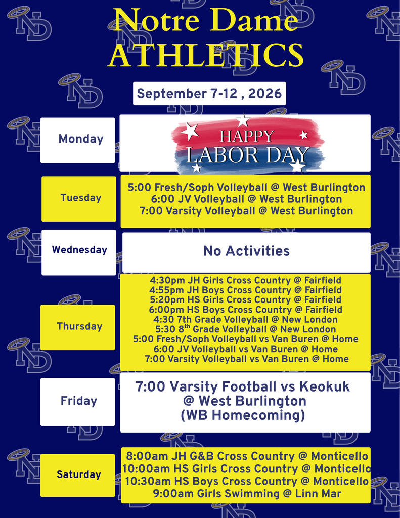 ND Events for the week