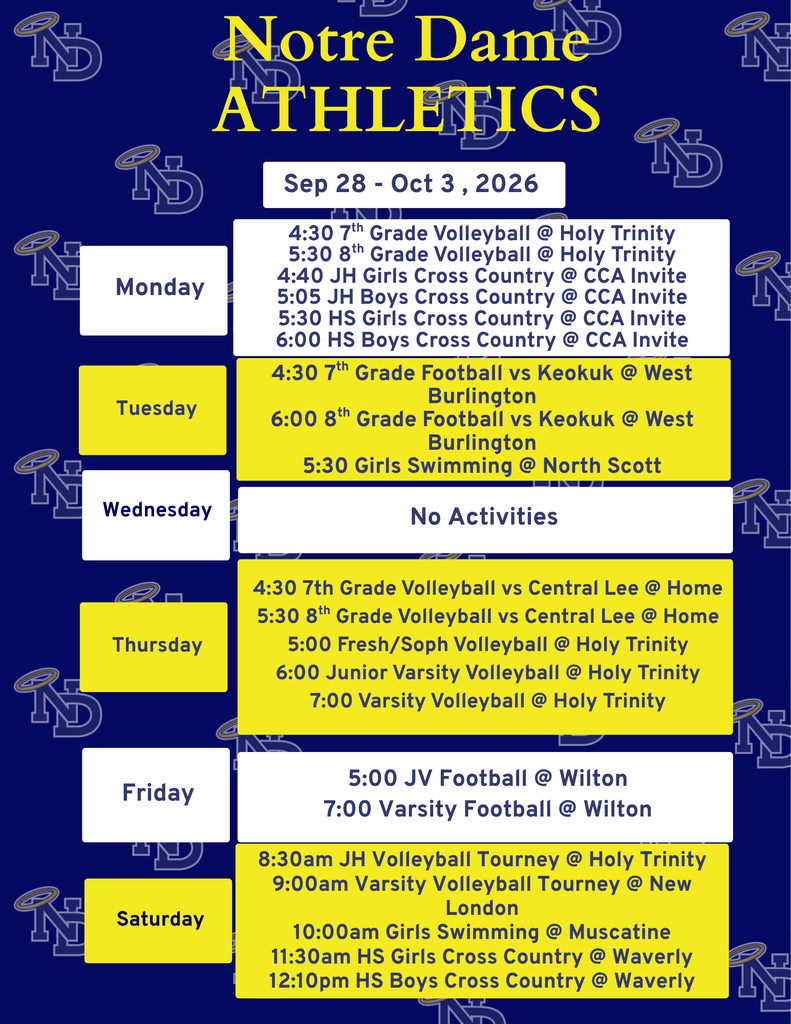 ND Events for the week
