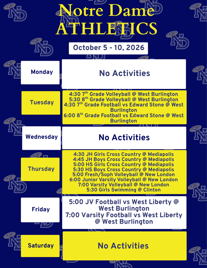 ND Events for the week