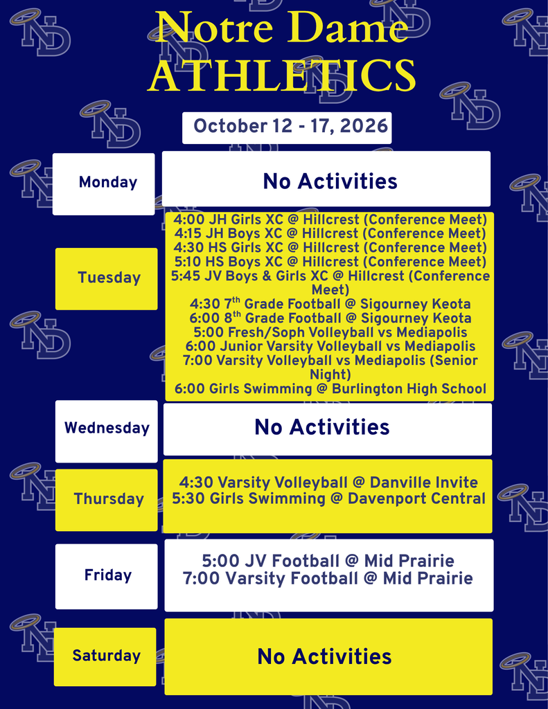 ND Events for the week