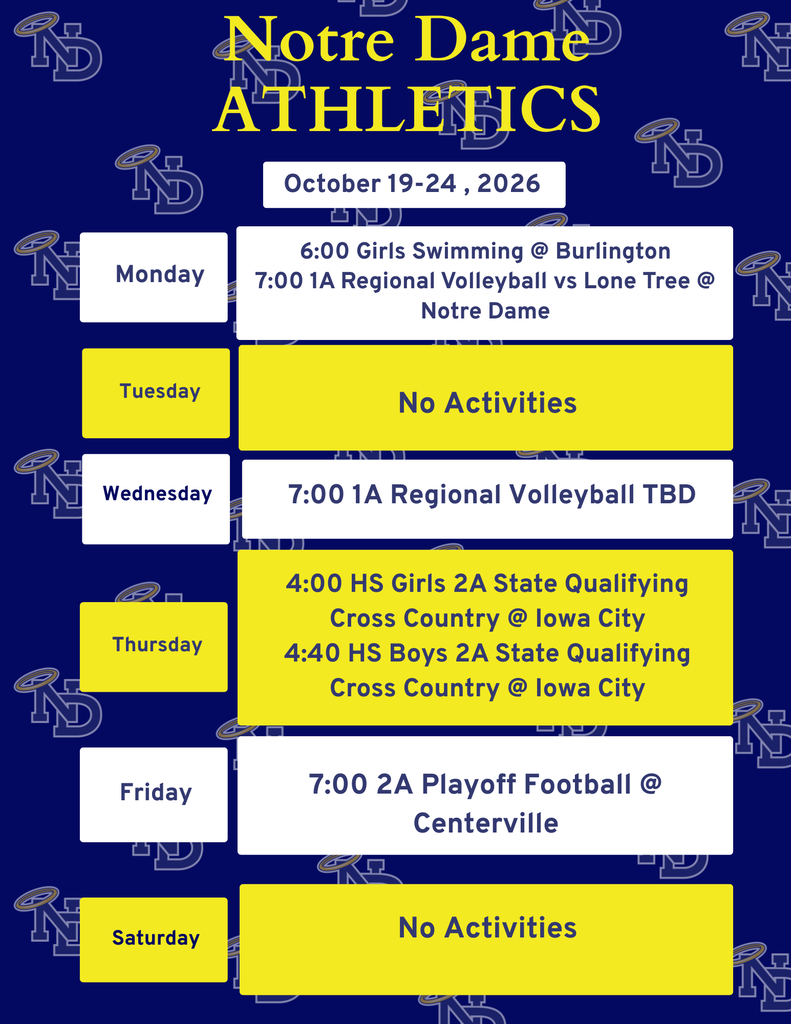 ND Events for the week
