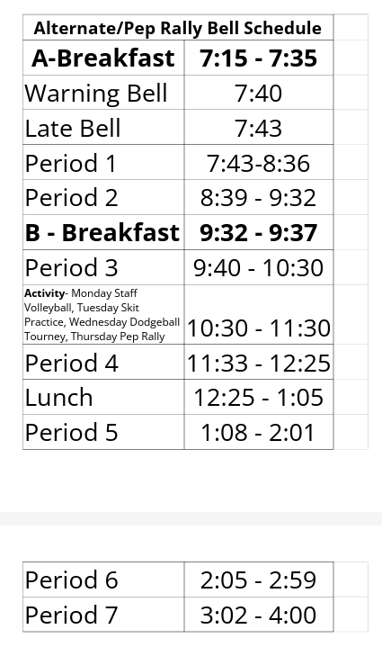 schedule