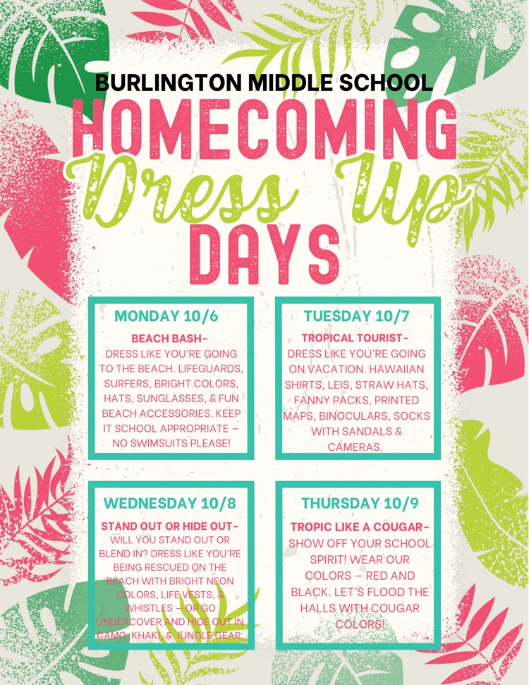 BMS Homecoming dress up days 