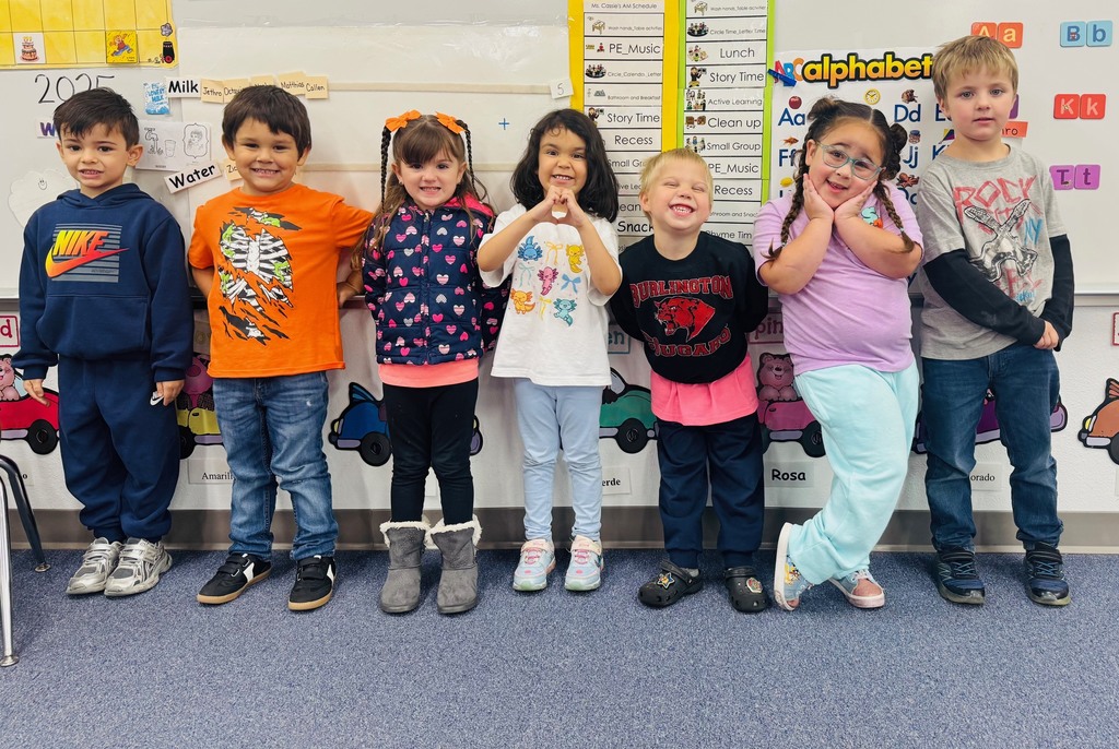 Another class of preschool showing their bright colors.