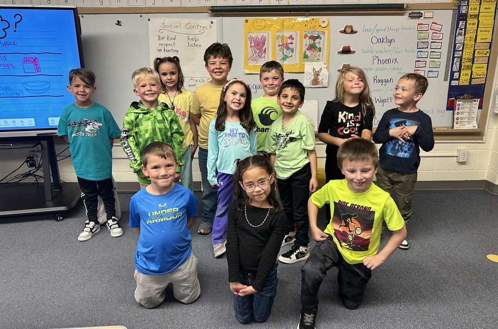 1st graders showing their bright colors. 