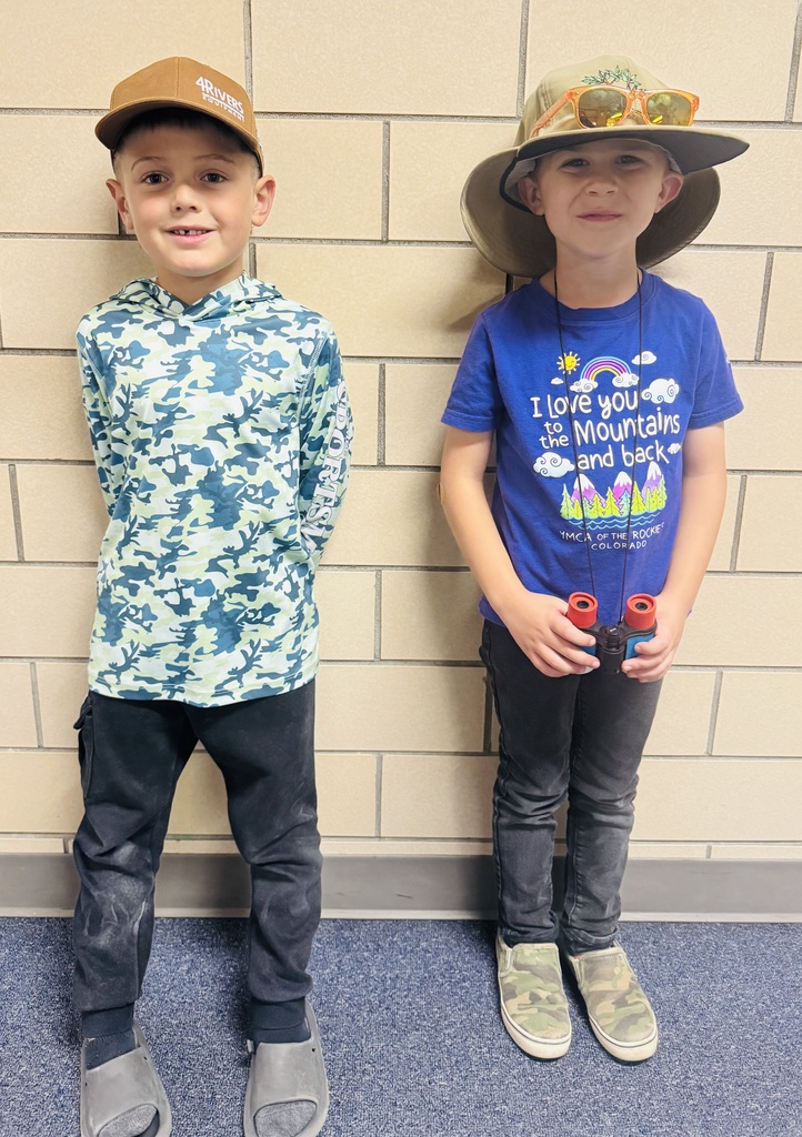 kids showing their tourist outfits. 