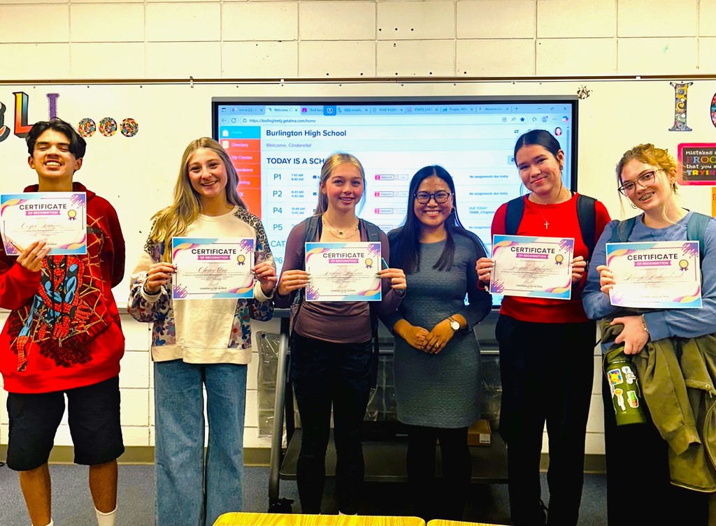 English I - 6th Period- Casper Rodriguez, Cheney Cure, Braelyn Hoffman, Peomikh Rodriguez, Maryn Lindenschmidt, (not pictured) Kindall McArthur