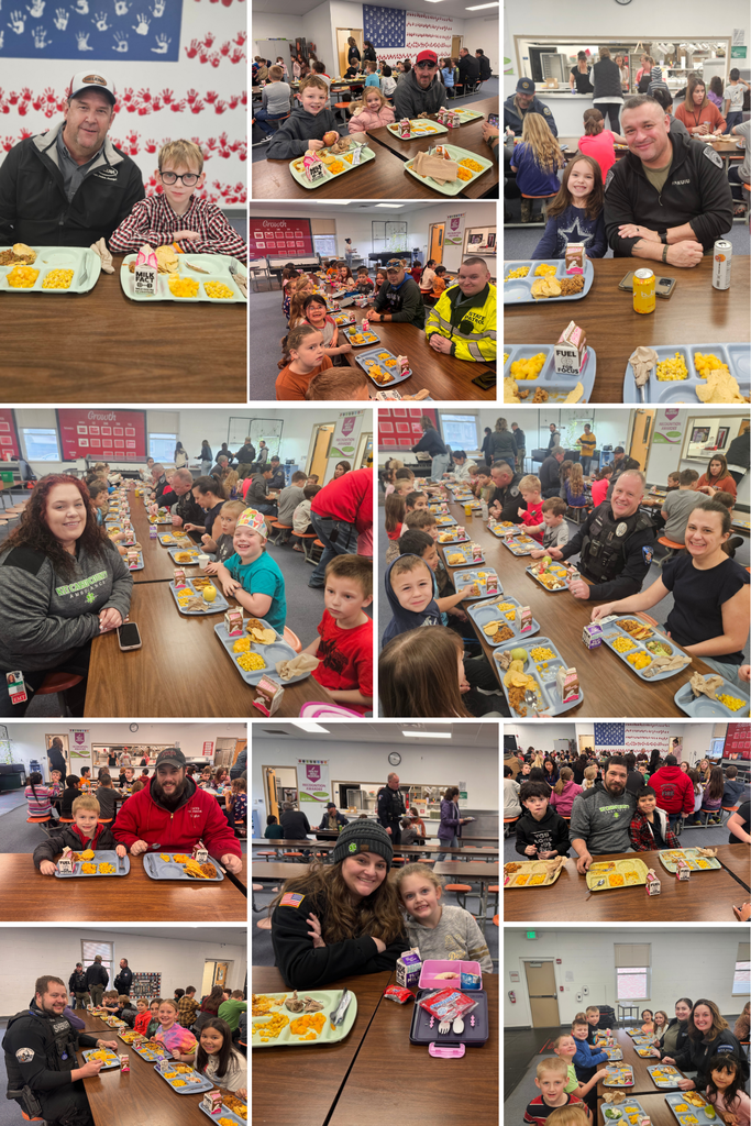 Collage of first responder lunch.