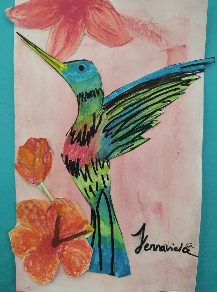 Student drawing of a bird.