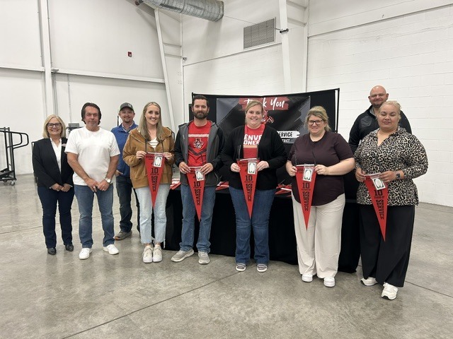 Employees who have reached their 10 year milestone.