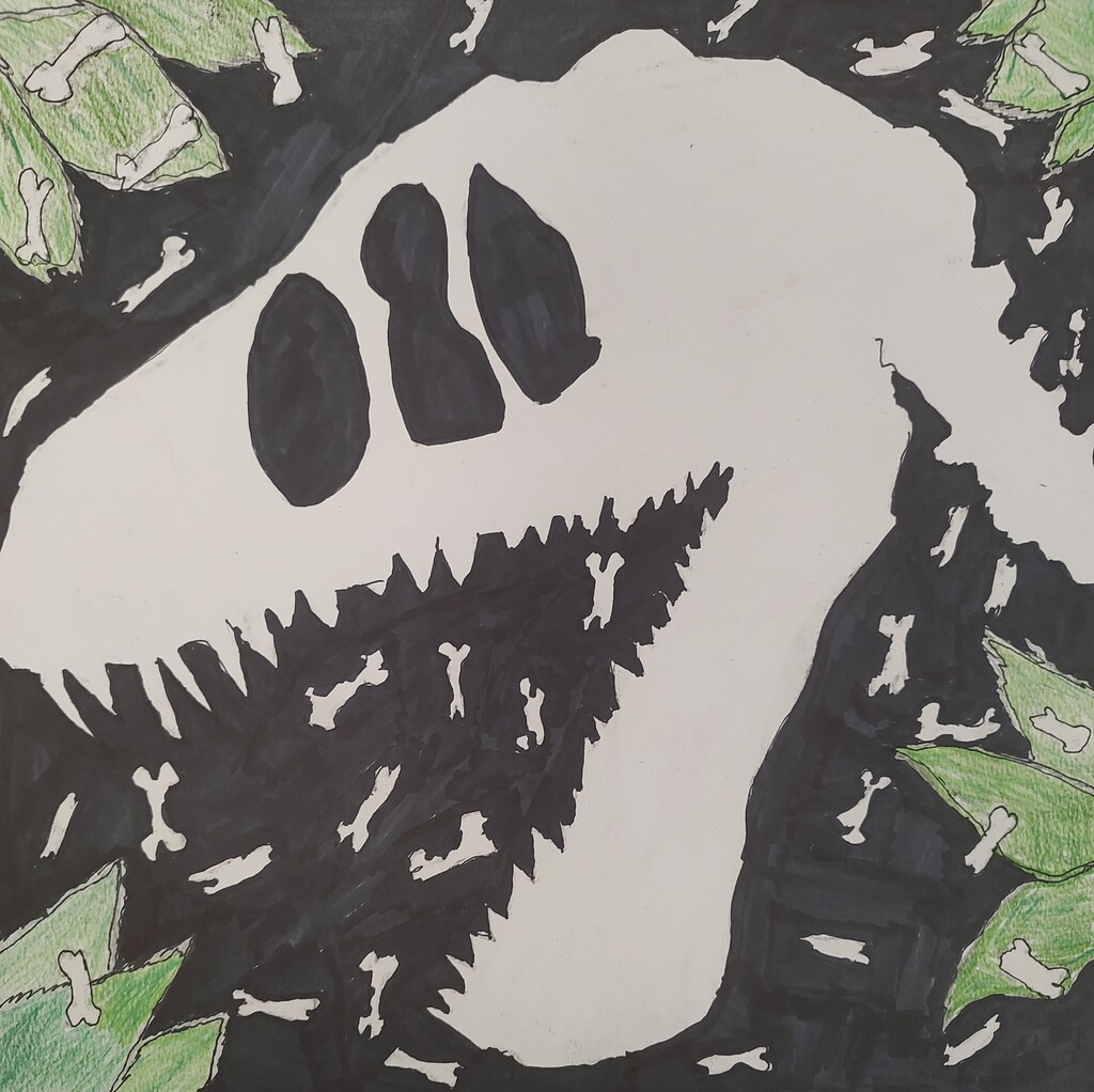 Student created picture of dinosaur.