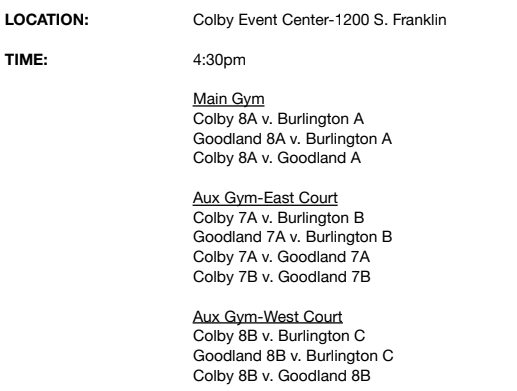 schedule