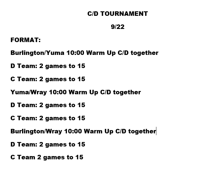 schedule