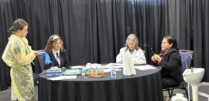 HOSA student preparing for exam.