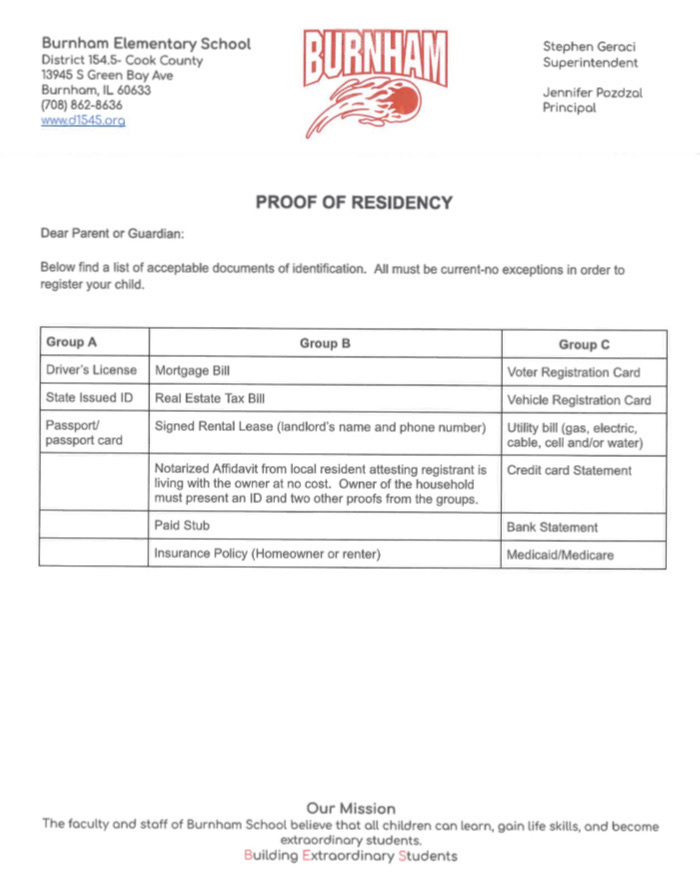 Proof of Residency 