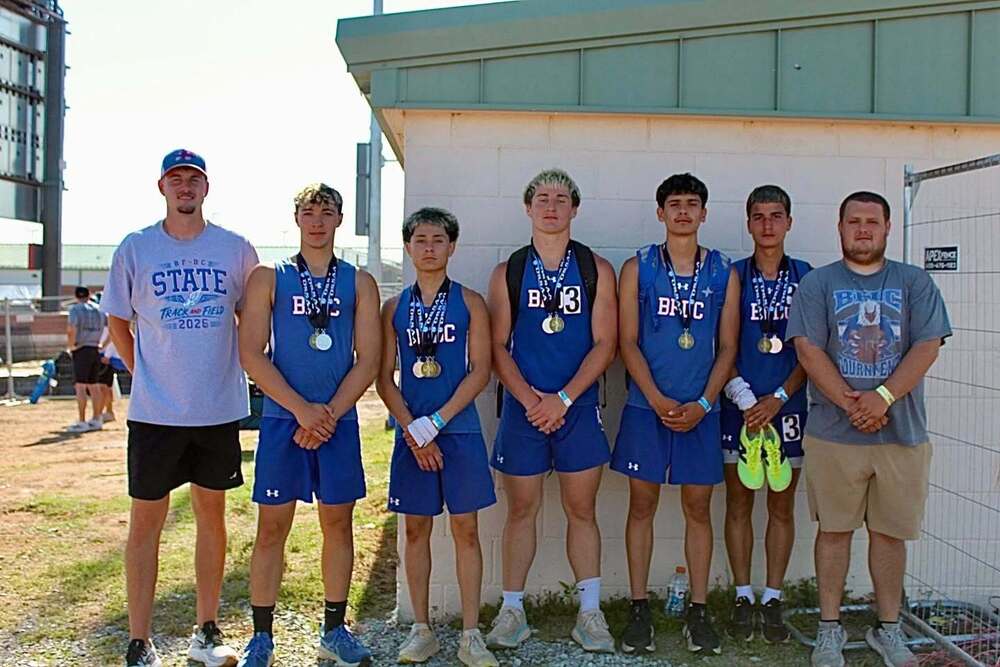 students at track meet