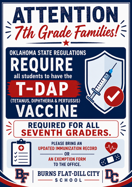 7th grade Required vaccination