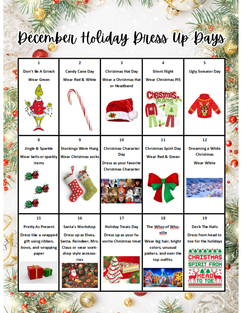 December dress-up days
