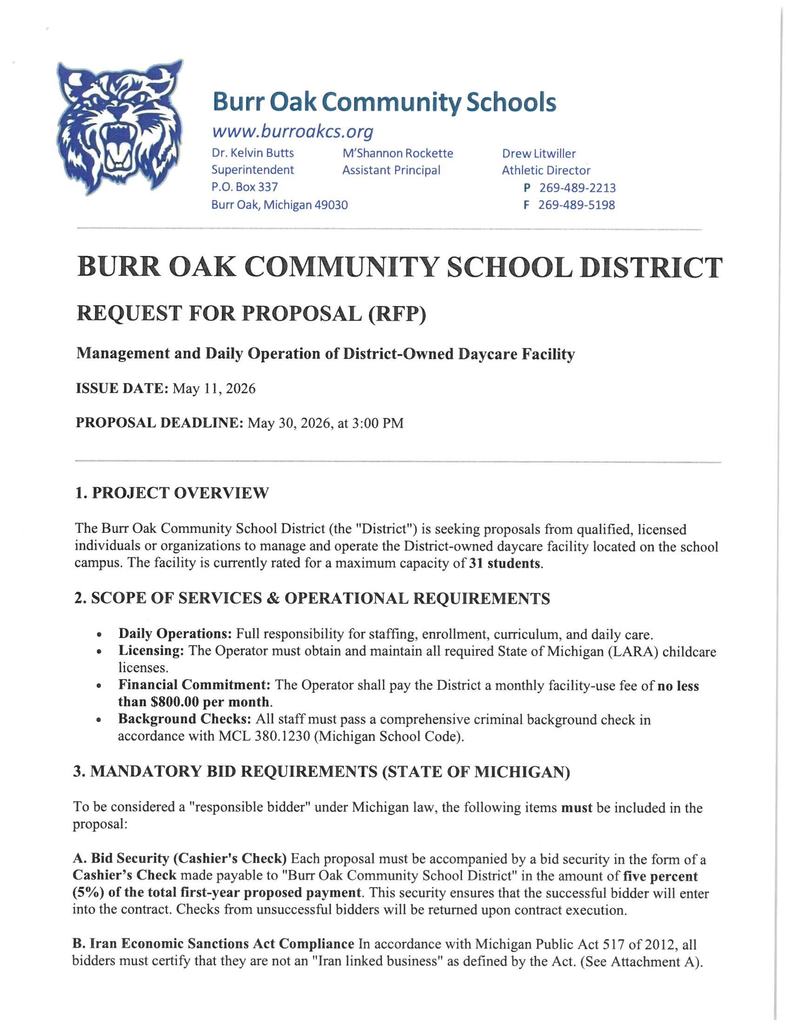 RFP for Daycare