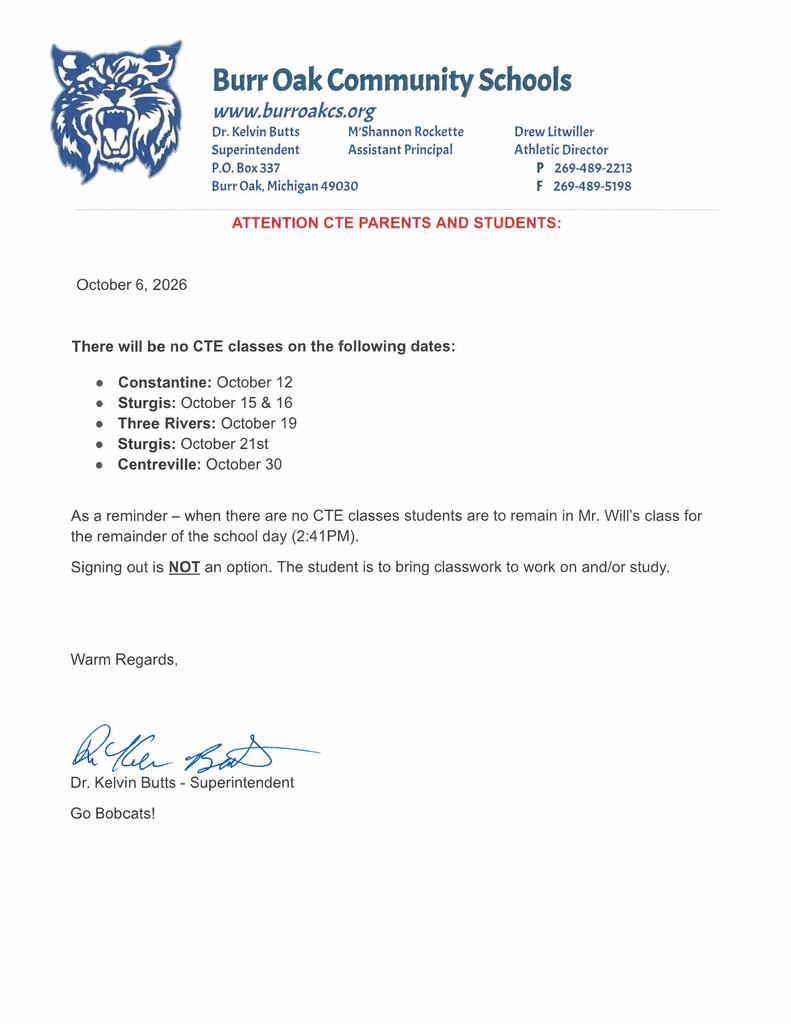 CTE Letter