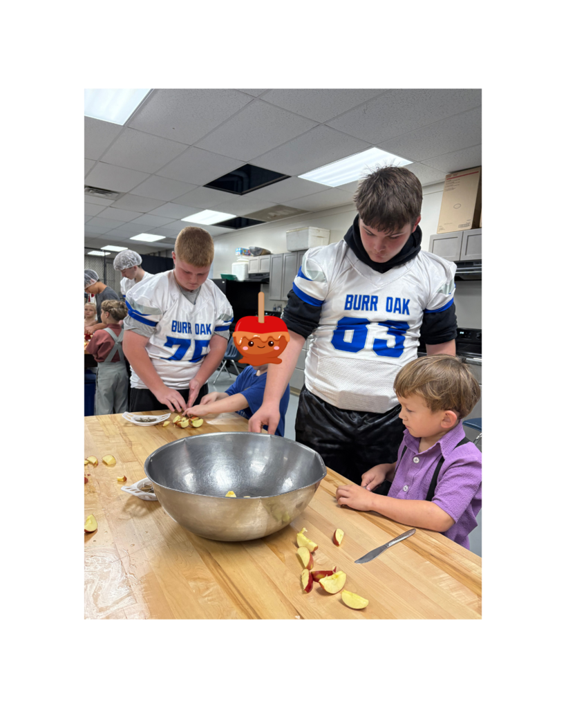 Mr. Rick's 8th grade class had help from the Kindergarteners!