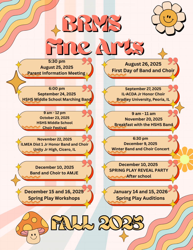 BRMS Fine Arts Calendar (Fall 2025)