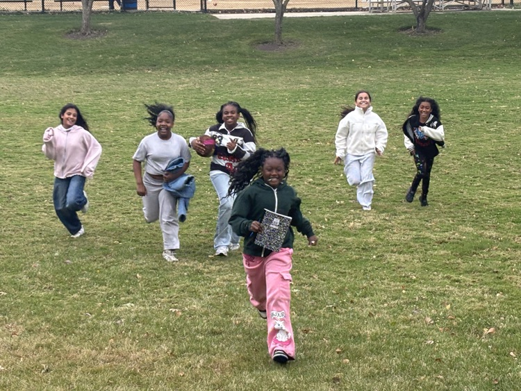 5th graders enjoying the cooler temperatures.