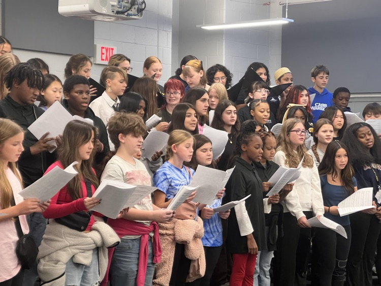 students singing 