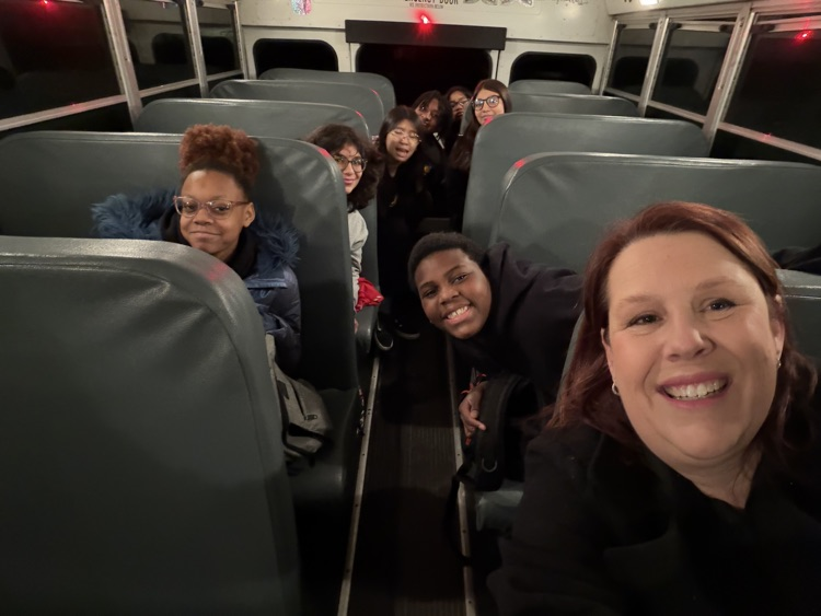 pre-dawn bus ride with choir students