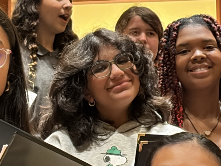 BRMS student on risers